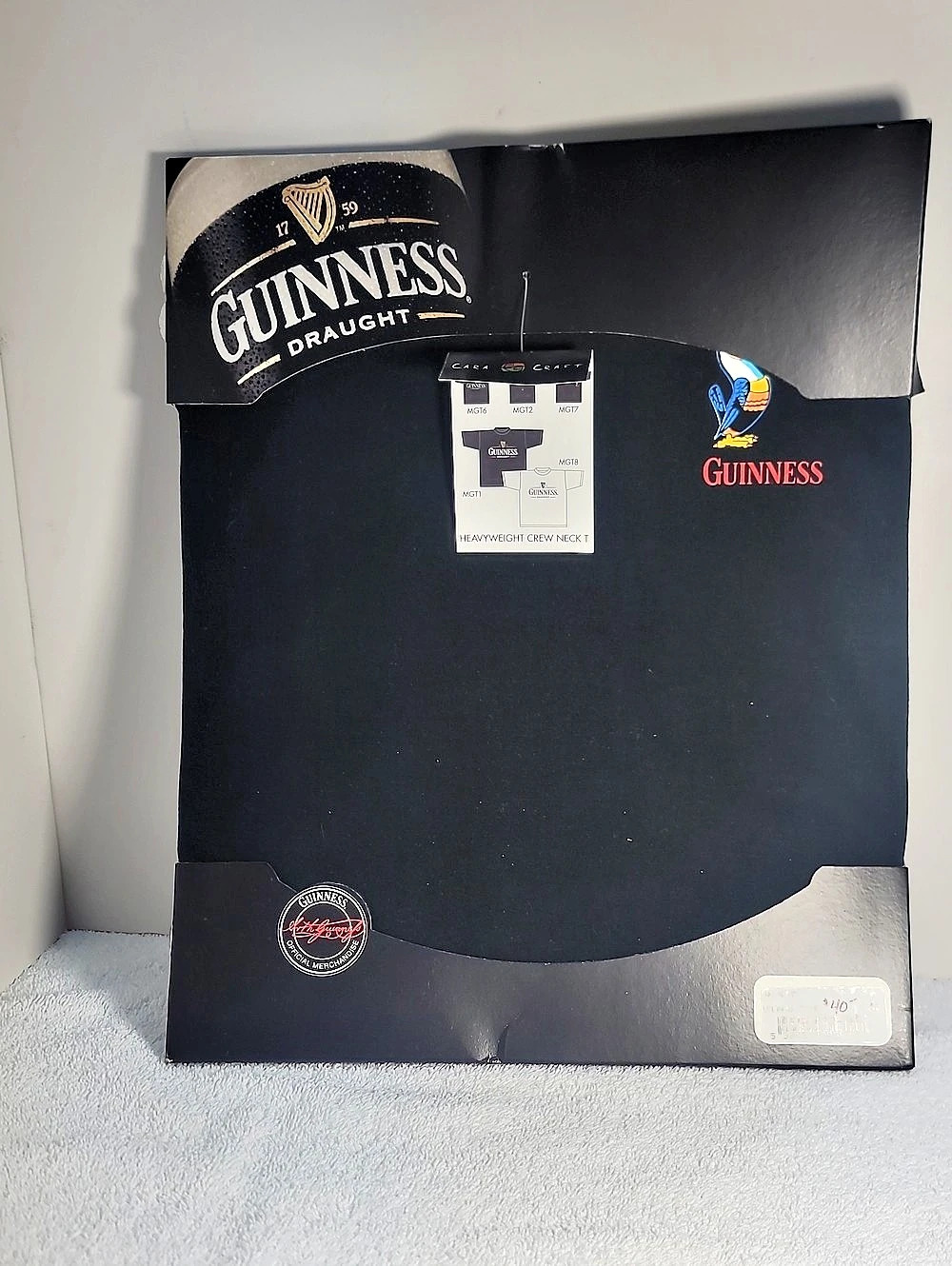 Guinness Heavyweight Crew Neck T-Shirt Black XL Vintage Graphic Tee NWT